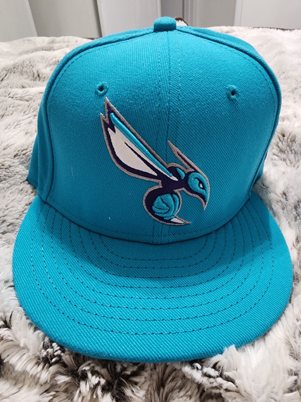 Teal Basketball Hornet Logo Snapback Hat YOUTH
